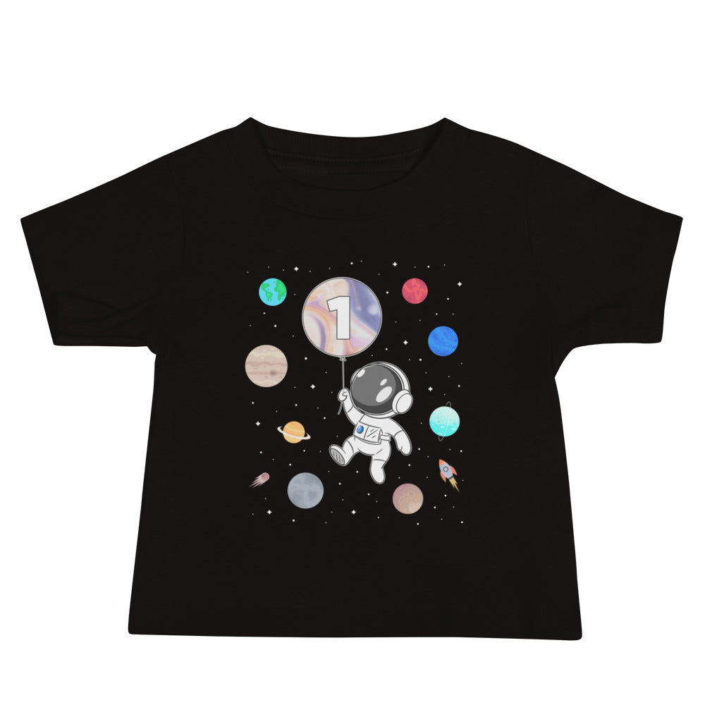 1st Birthday Astronaut Shirt, One Space Themed, First Trip Around the Sun, Rocket Tee for One Year Old, Moon and Planets Baby Outfit