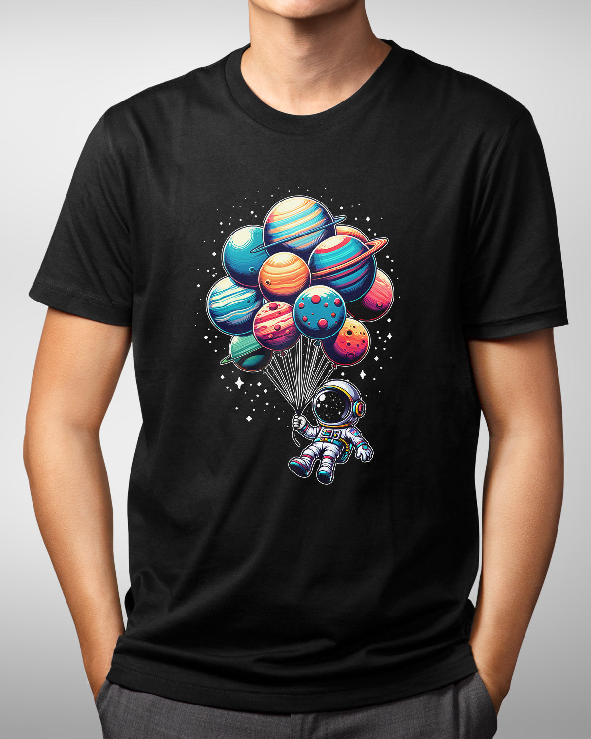 Space Balloon Astronaut Shirt - Galaxy Birthday Tee for Astronomy Lovers