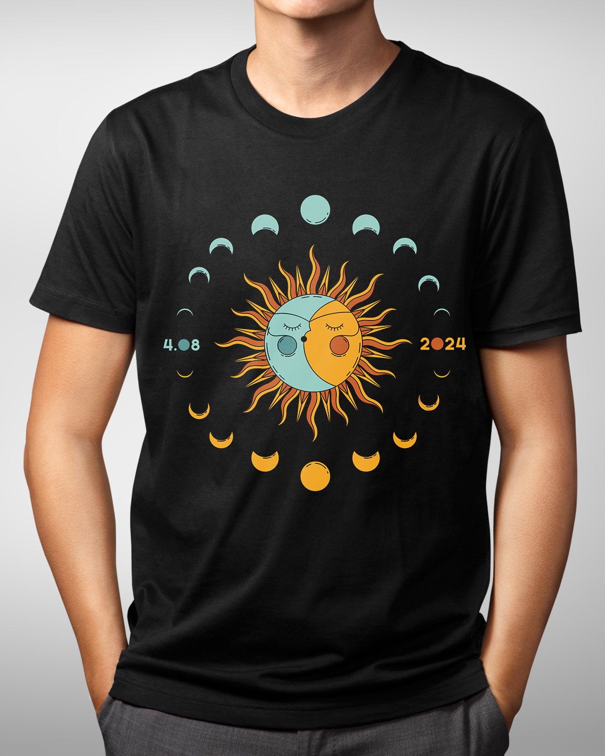 Total Solar Eclipse Shirt - Boho Retro Totality - April 8, 2024 - Sun Moon Celestial Event