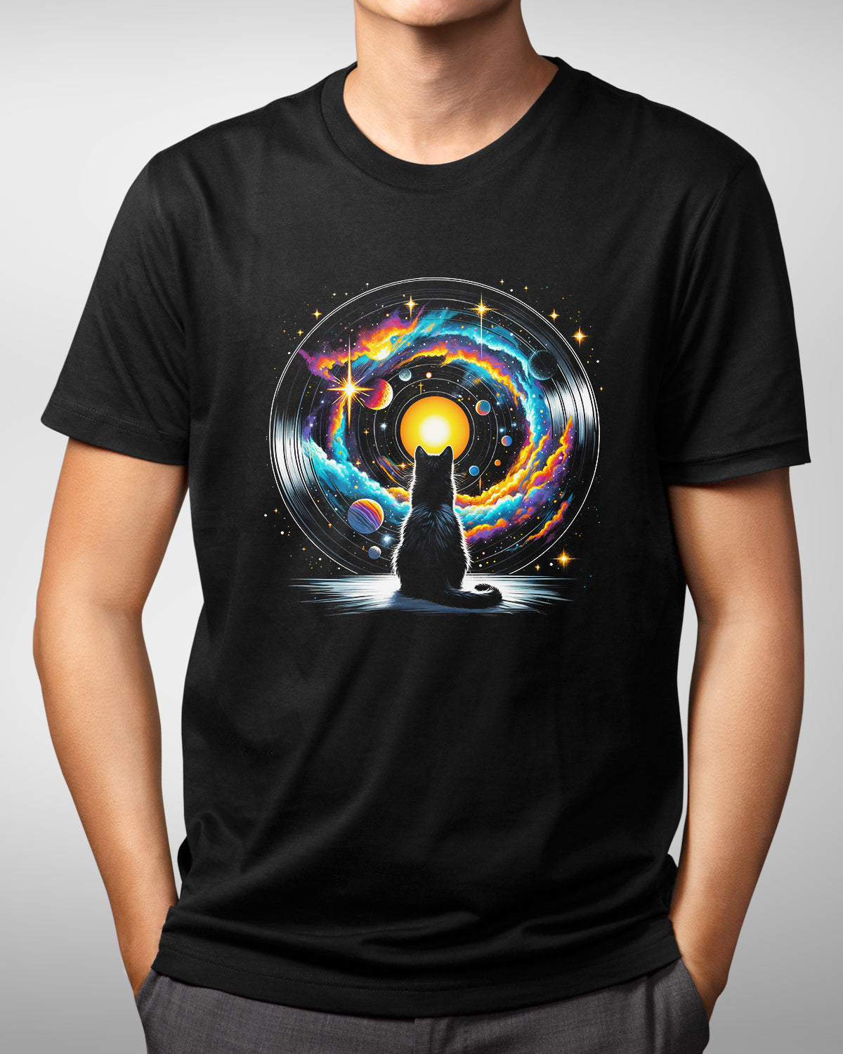 Space Cat Shirt, Cool Outer Space Galaxy Kitty Tee for Cat Lovers, Sci-Fi Solar System T-Shirt, Perfect Gift for Galaxy Enthusiasts