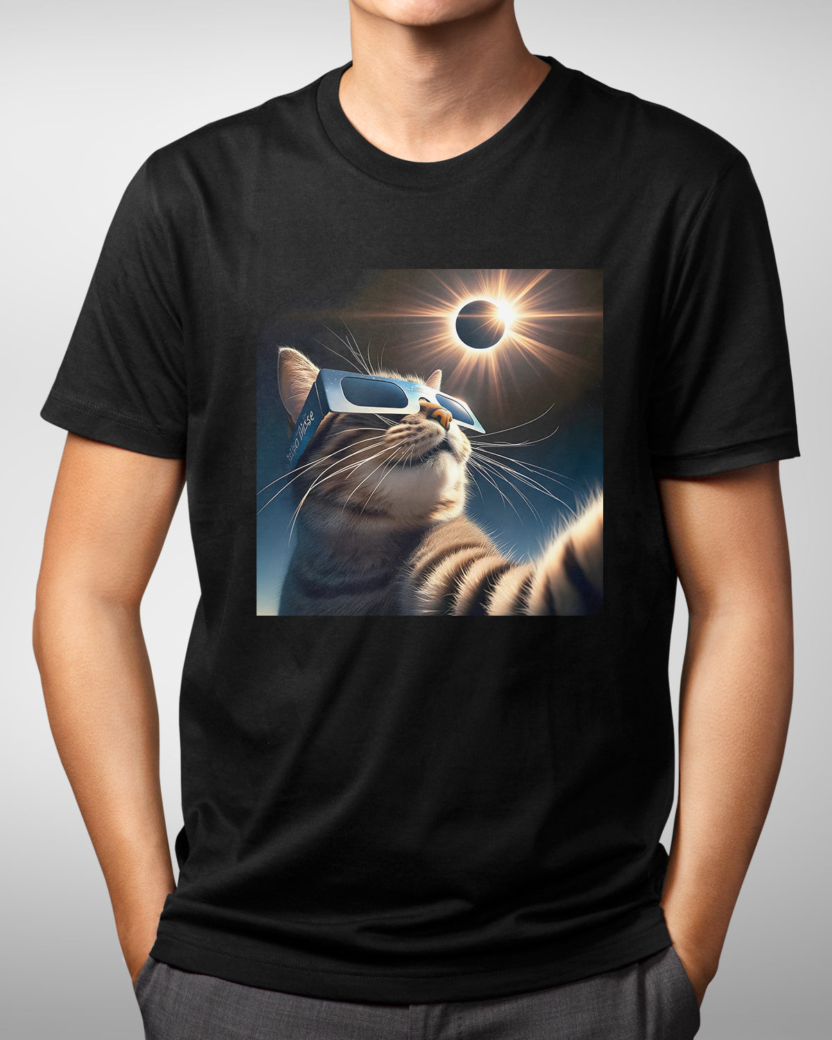 2024 Total Solar Eclipse Cat Selfie Shirt, Funny Cat Wearing Eclipse Glasses Tee, Astronomy Souvenir, April 8th Totality Event Gift