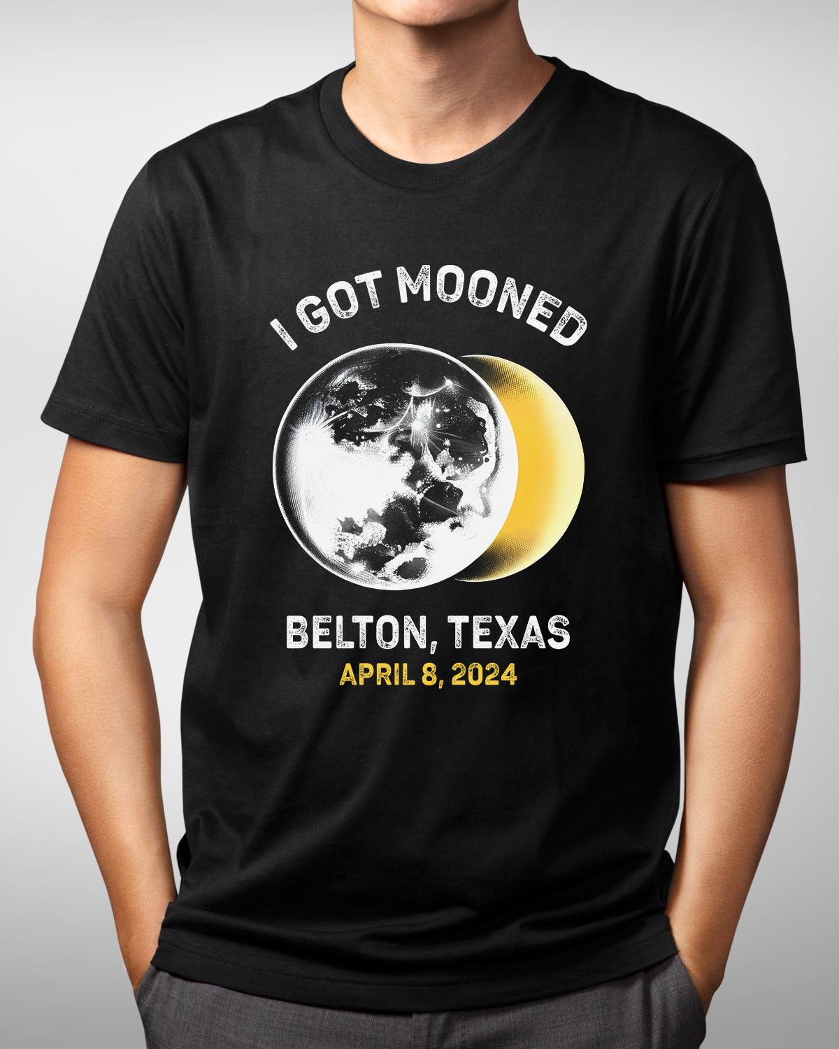 I Got Mooned Spring 2024 Eclipse Shirt, Custom City State Tee, April 8, 2024 Totality Event, Astronomy & Astrology Souvenir