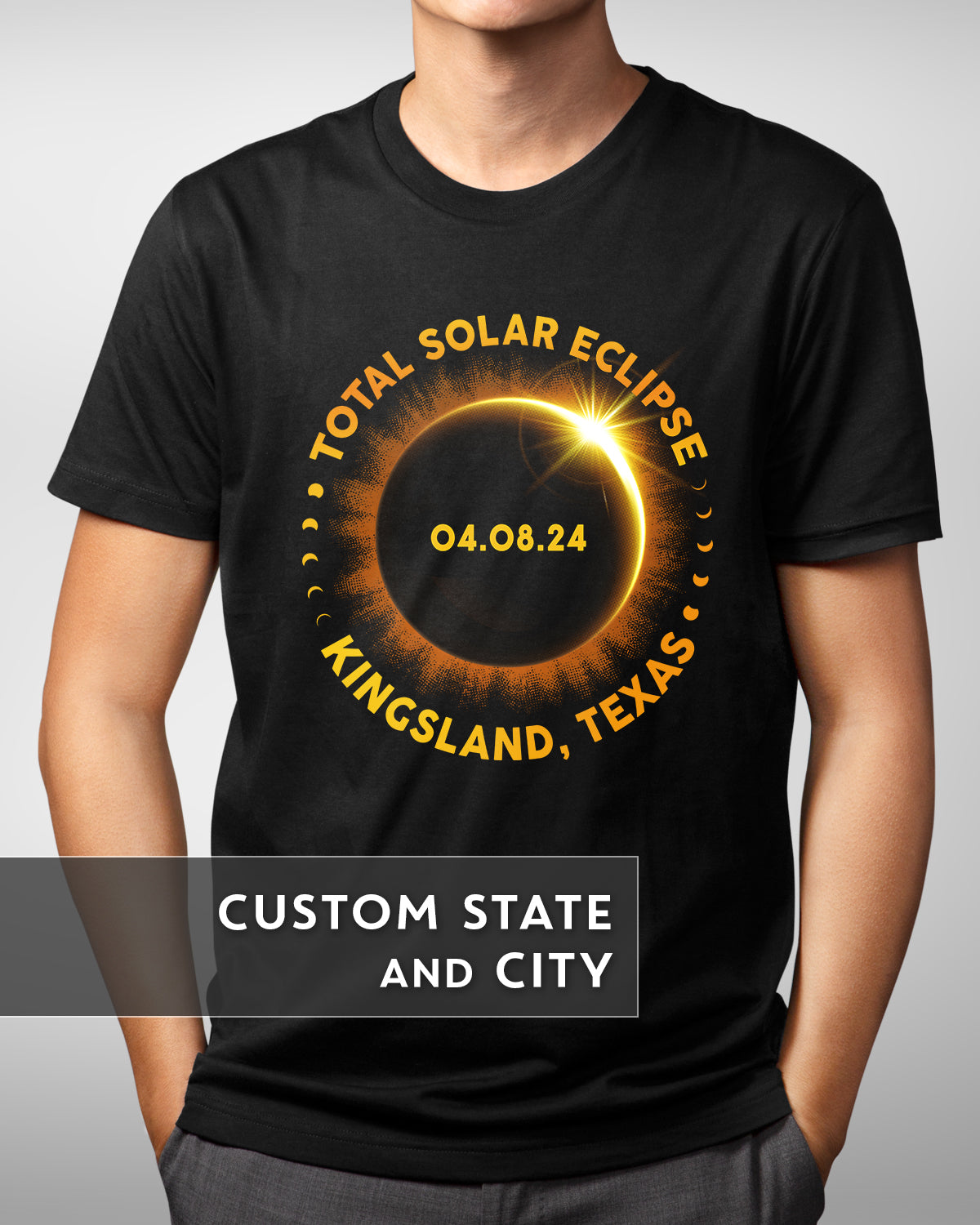 Total Solar Eclipse 2024 Shirt - Custom City and State - America Totality