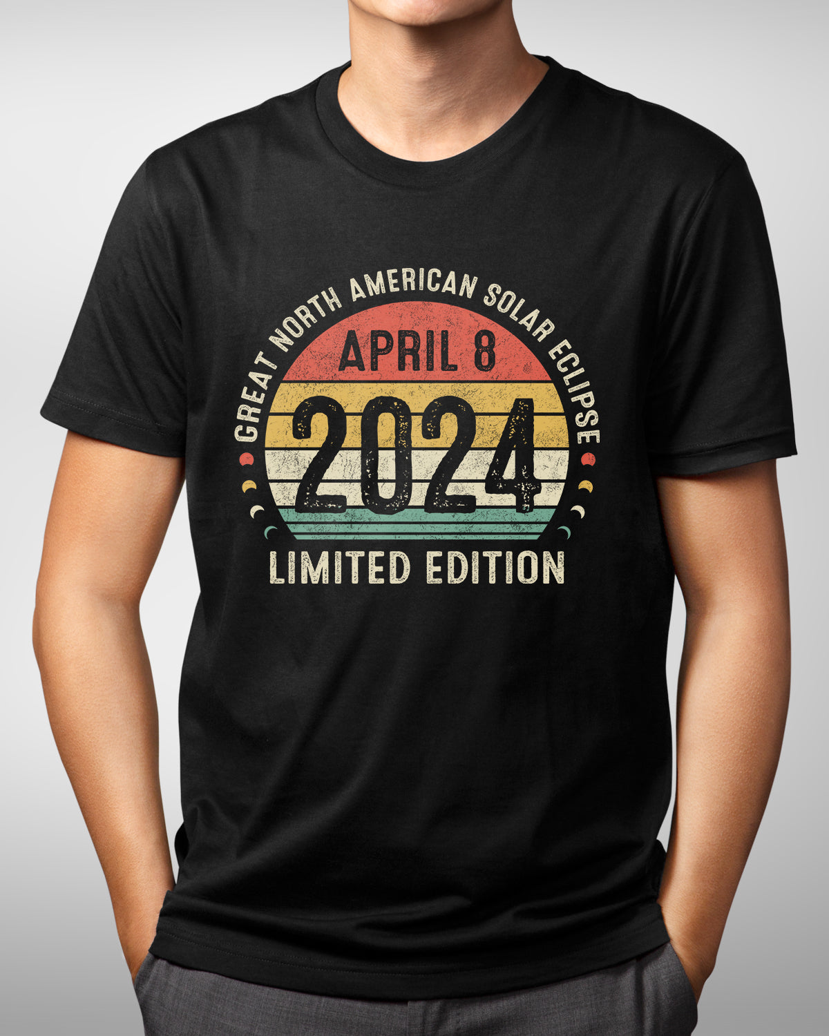 Vintage 2024 Solar Eclipse Tee - Limited Edition Path of Totality Shirt - Unique Astronomical Event Memorabilia