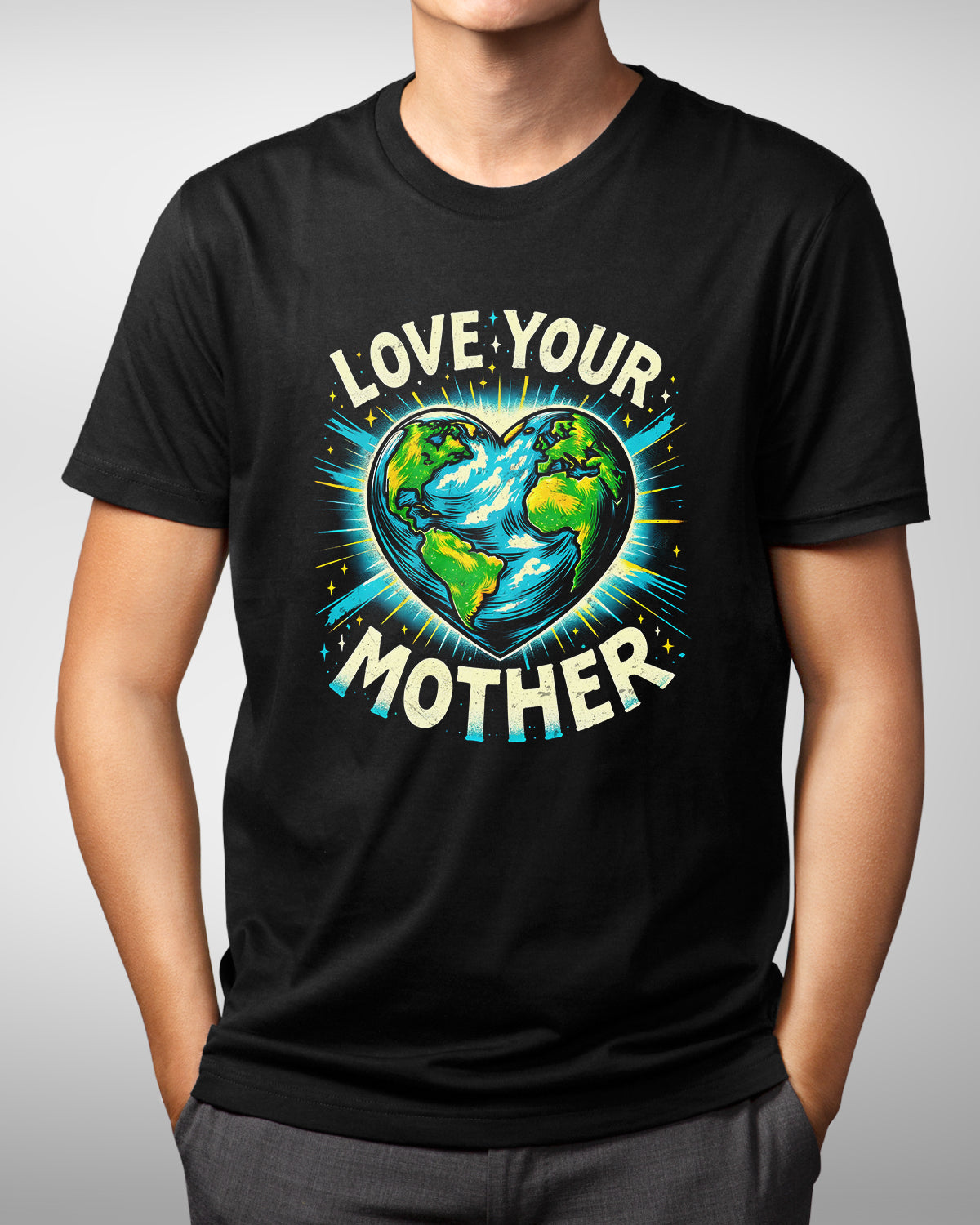 Love Your Mother Shirt, Heart Shaped Earth Tee, Celebrate Mother Earth Every Day, Environmental Awareness, Save the Planet