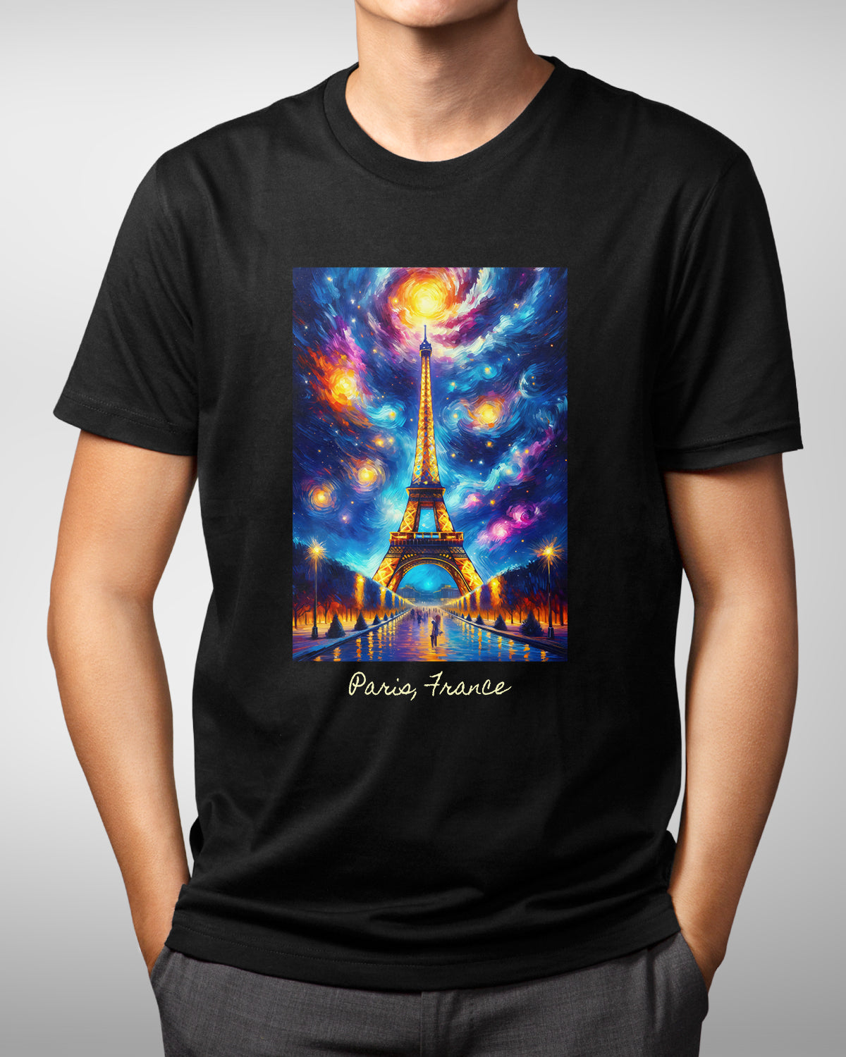Eiffel Tower Galaxy Shirt, Paris Lover Gift, France Travel Tee, Girls Paris Trip Vacation Top, Architect Cosmic Art Painting Tee