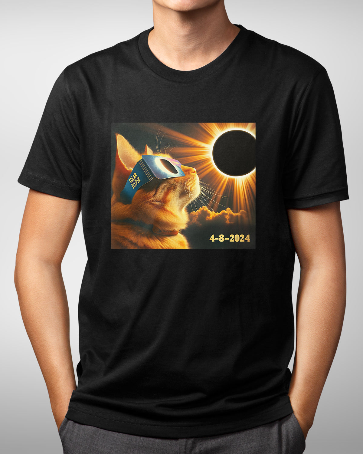 Funny Cat Eclipse Shirt- April 8, 2024 Solar Event, Path of Totality, Perfect Astronomy Gift for Cat Lovers, Spring Eclipse Memorabilia