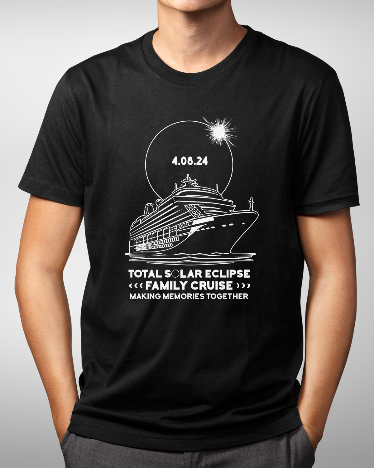 Total Solar Eclipse 2024 Shirt, Group Cruise & Family Vacation, Eclipse Souvenir & Matching Cruise Squad Crew