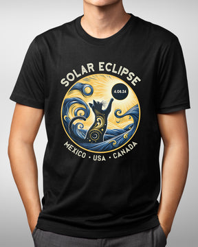 Celestial Eclipse Cat T-Shirt - April 8 2024 Solar Eclipse Astronomical Event Tee for Cat Enthusiasts