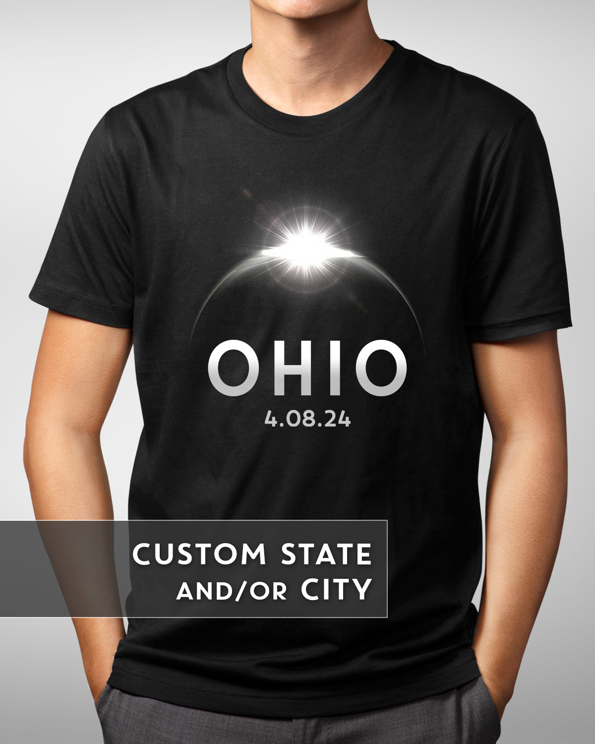 2024 Total Solar Eclipse Shirt - Personalized City State - Astronomical Event Tee