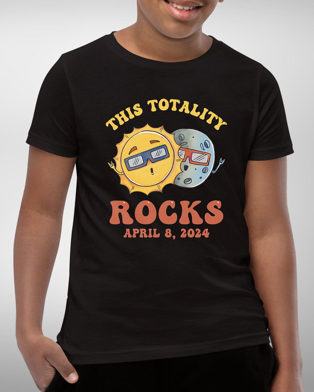 2024 Totality Rocks Shirt - Boho Sun and Moon - Funny Pun Total Solar Eclipse Family Matching Outfit, April 8 Celestial Event