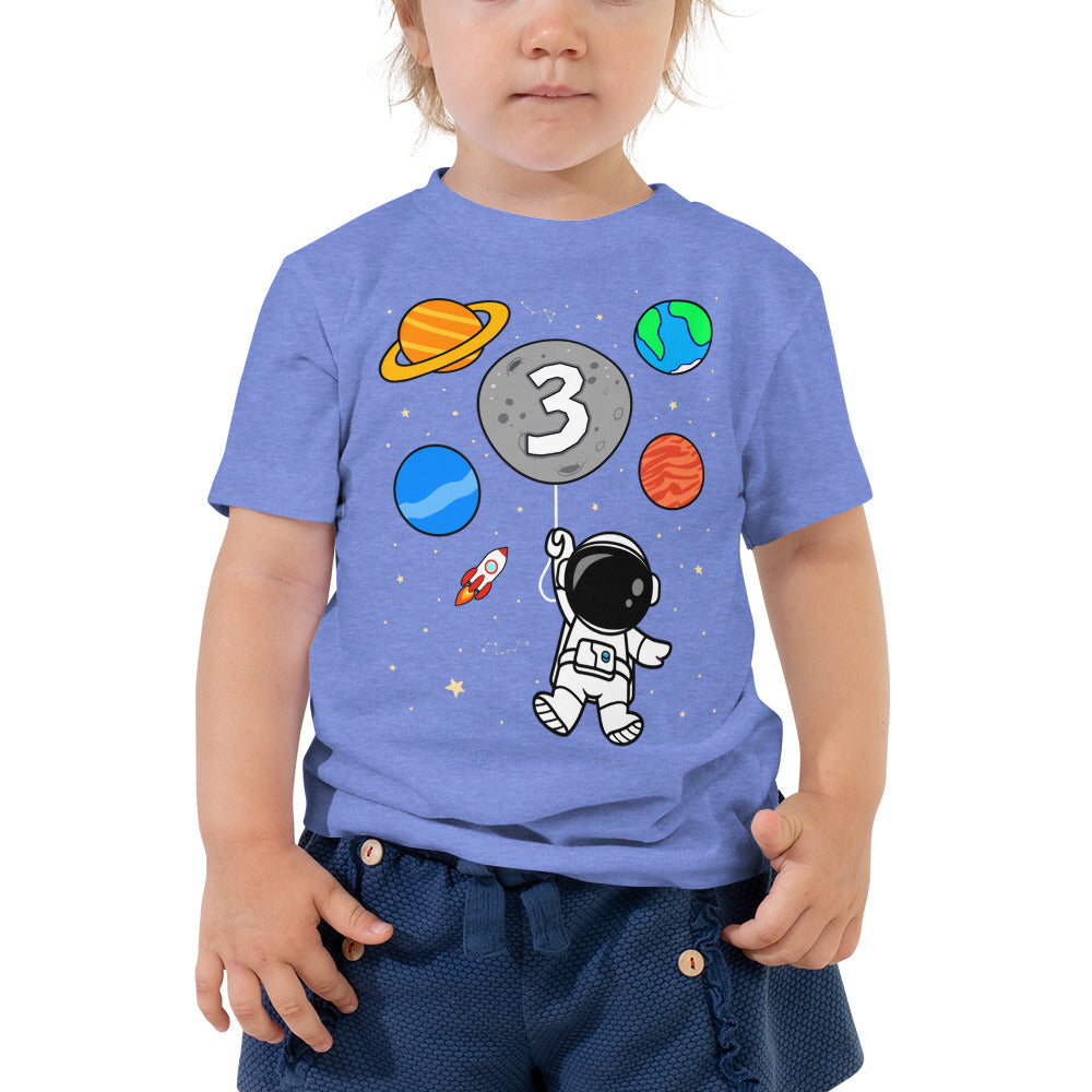 3rd Birthday Astronaut Shirt, Outer Space Party, Personalized Toddler Tee