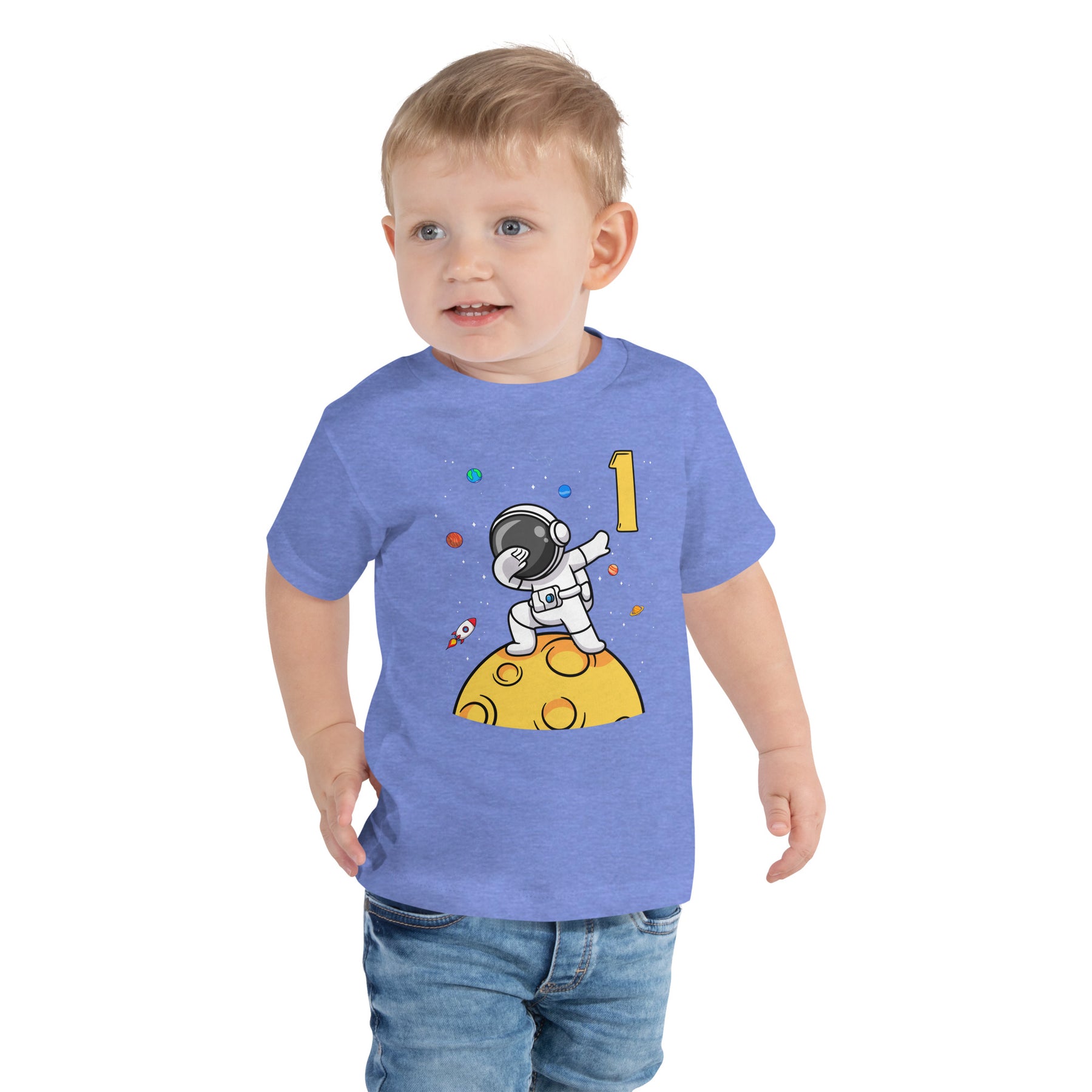 1st Birthday Shirt, Dabbing Astronaut, Space Party - One Year Old Solar System Tee