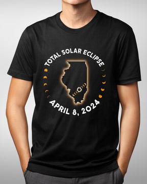 2024 Illinois Solar Eclipse Shirt, Path of Totality Tee, Spring America Eclipse Family Matching Souvenir, April 8 Memorabilia