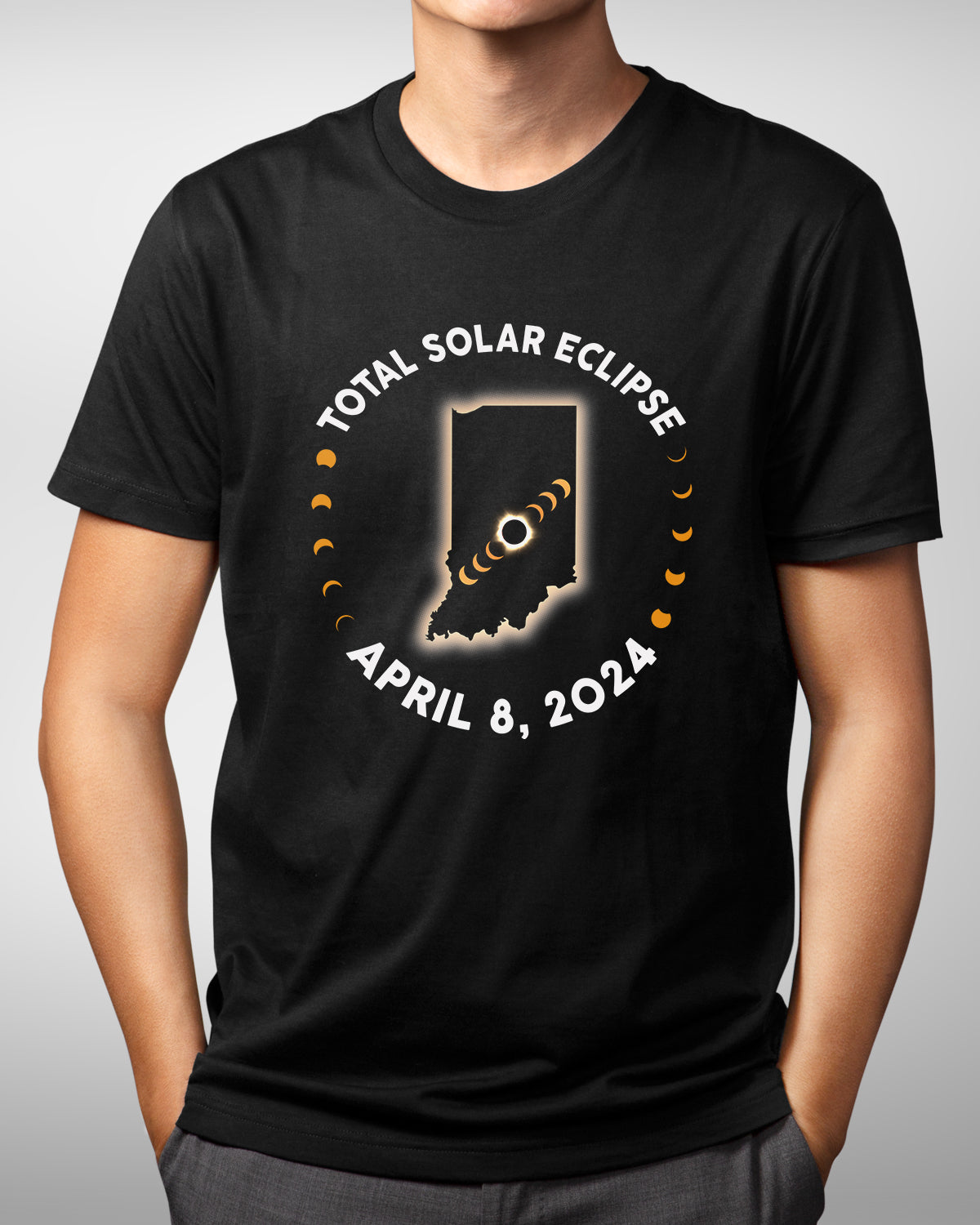 Indiana 2024 Solar Eclipse Shirt - Family Eclipse Tee, April 8 Path of Totality Design, Spring Eclipse Souvenir, America Eclipse IN State Shirt