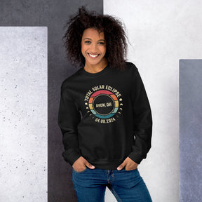 Vintage Solar Eclipse 2024 Sweatshirt, Great American Eclipse States, Sun Moon Totality, Custom State City