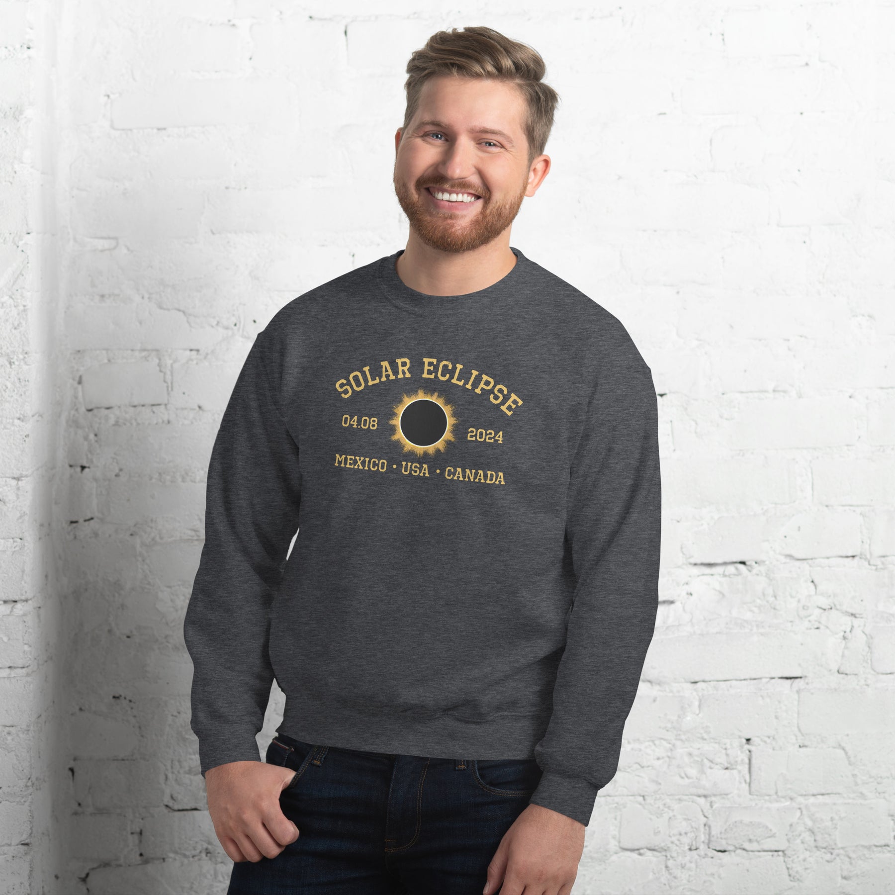 Solar Eclipse Sweatshirt, 04.08 2024, Family Matching Spring Astronomy Eclipse Souvenir Gift, America Totality, Celestial Event Sweater