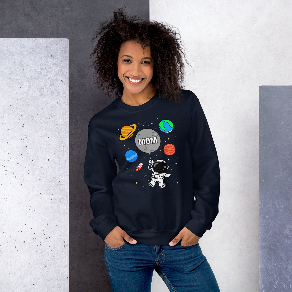 Space-Themed Birthday Sweater, Custom Family Set for Astronaut Party, Mom & Dad of Birthday Boy Sweatshirts, Astronomy & Rocket Gifts