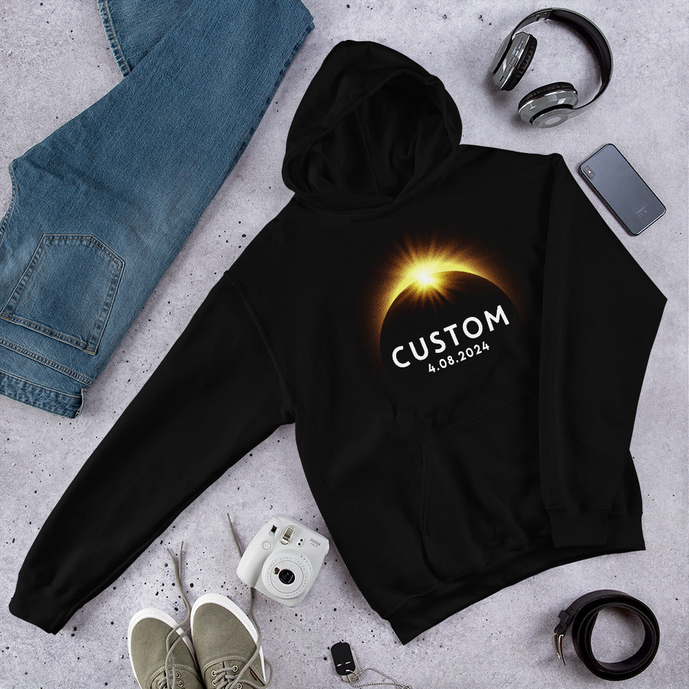 USA Total Solar Eclipse Sweatshirt - April 8, 2024, Custom City State,  Eclipse Viewing Sweater, Astronomy Gift