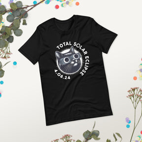 April 2024 Eclipse Cat Tee - Whimsical Cat in Solar Glasses, Totality Path Shirt, Funny Cat Lover Gift