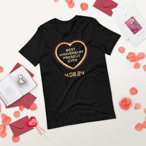 04.08.24 Wedding Anniversary Tee - Solar Eclipse April 8 2024 Shirt, Romantic Valentine's Day Gift, Memorable Date Celebration Top