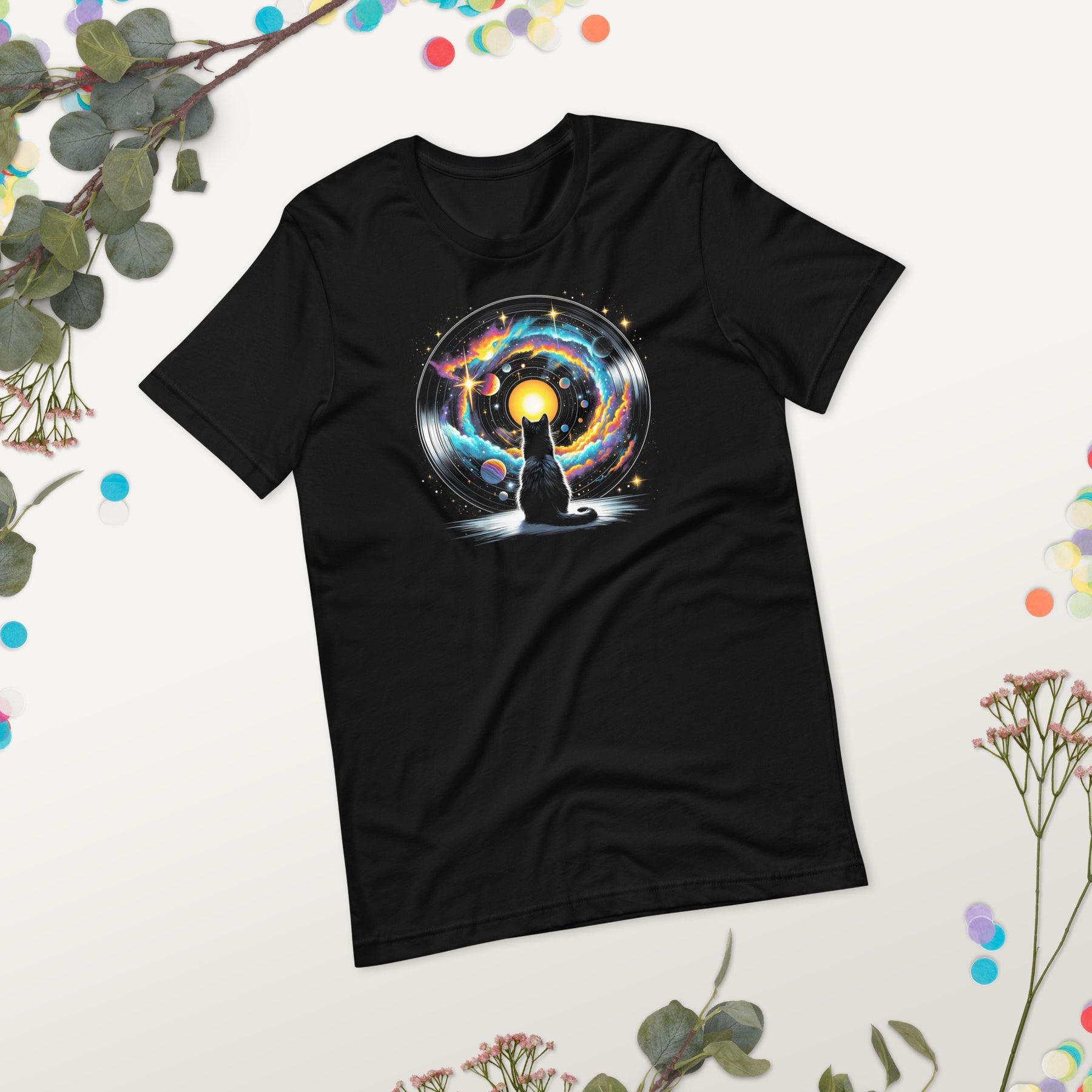 Space Cat Shirt, Cool Outer Space Galaxy Kitty Tee for Cat Lovers, Sci-Fi Solar System T-Shirt, Perfect Gift for Galaxy Enthusiasts
