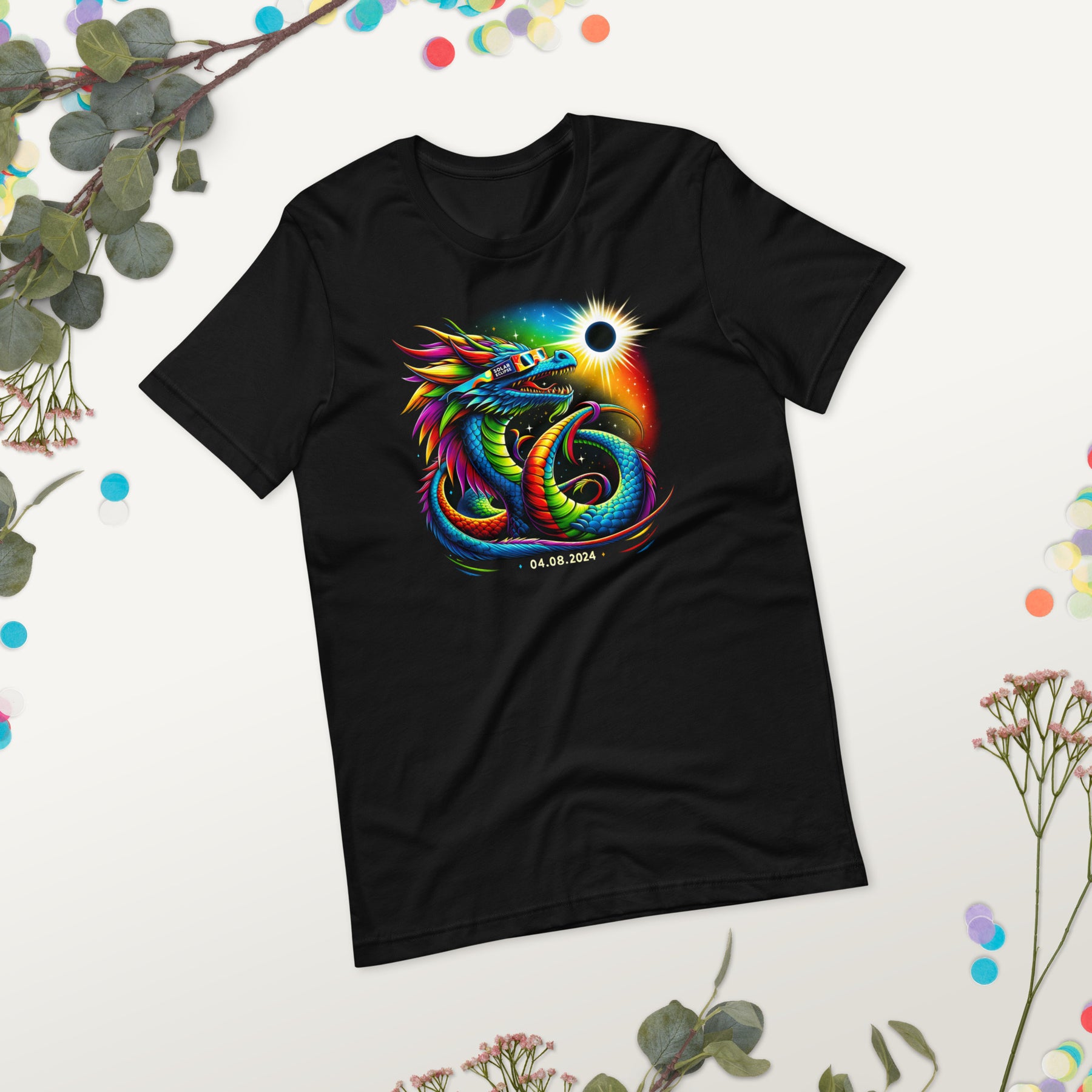 Funny Solar Eclipse Dragon Shirt, Colorful 04.08.2024 Totality Souvenir Tee, Astronomy Gift for Dragon Lovers, Total Solar Eclipse 2024 Apparel
