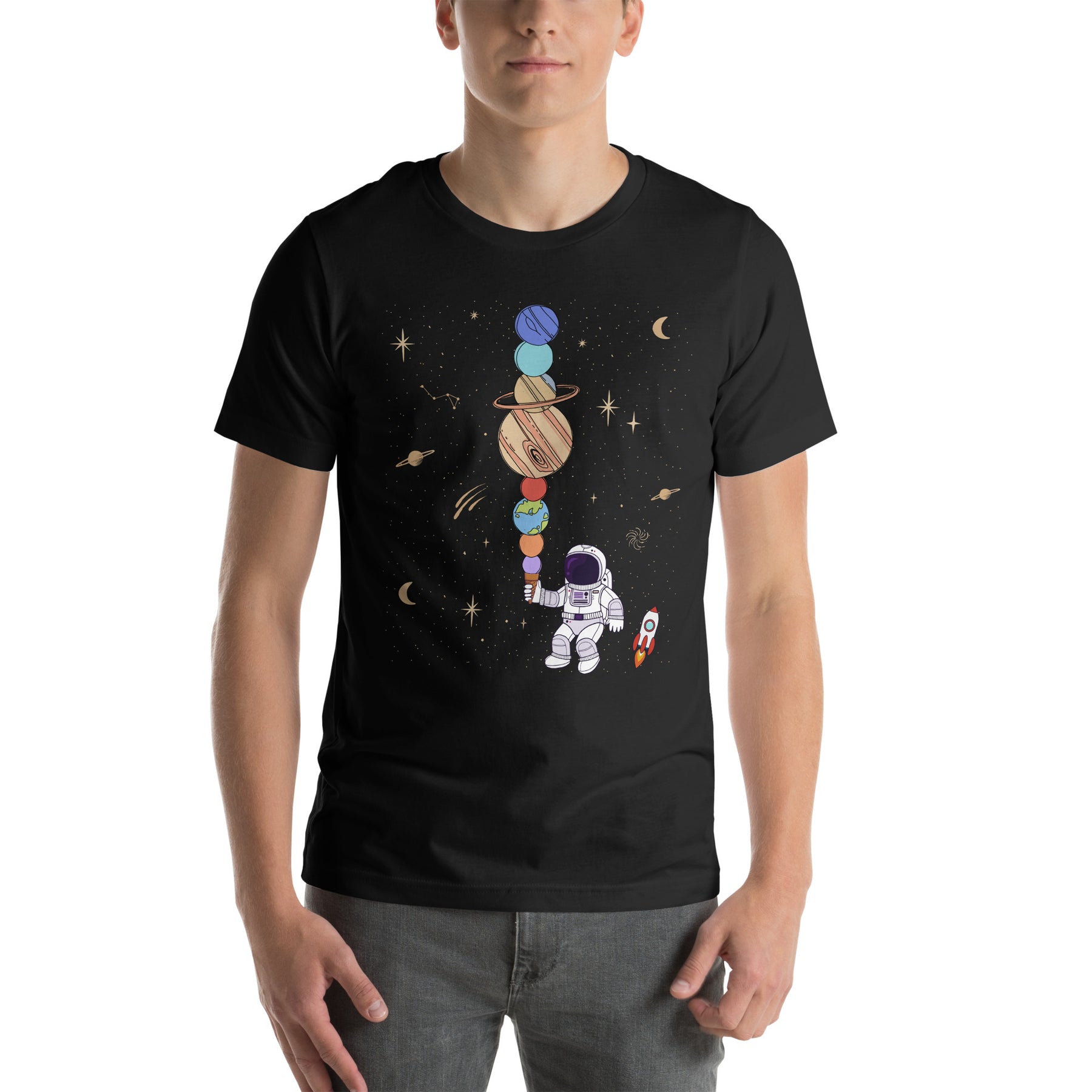 Funny Astronaut Planet Ice Cream T-Shirt - Space Geek Gift - Galaxy Solar System
