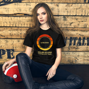 Custom State City Solar Eclipse Shirt, Path of Totality, April 8 2024, Vintage Eclipse Souvenir Gift, Great American Total Solar Eclipse Tee