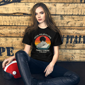 2024 Total Solar Eclipse Vintage Shirt, Group Cruises & Family Vacations, USA Eclipse Souvenir Crew Tee