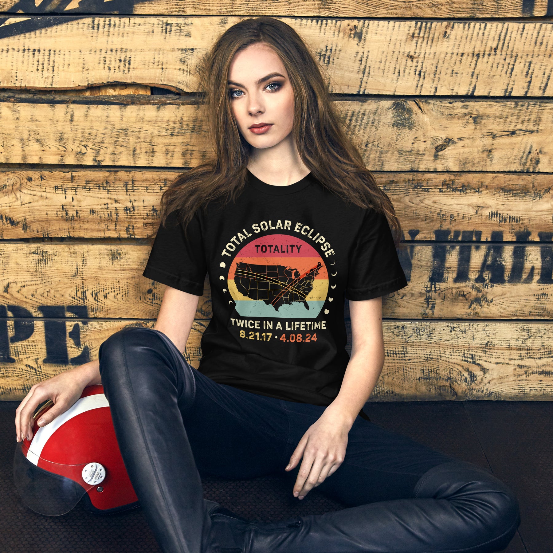 Vintage Total Solar Eclipse Twice In A Lifetime 2017 2024 Shirt, April 8 2024, USA Totality Path Map