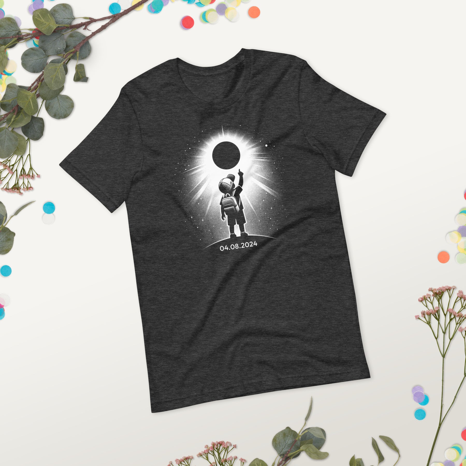 Total Solar Eclipse 2024 Shirt, Child Under Moon Design, Family Matching Tee for Spring Astronomy Events, Memorable Eclipse Souvenir Gift, Path of Totality