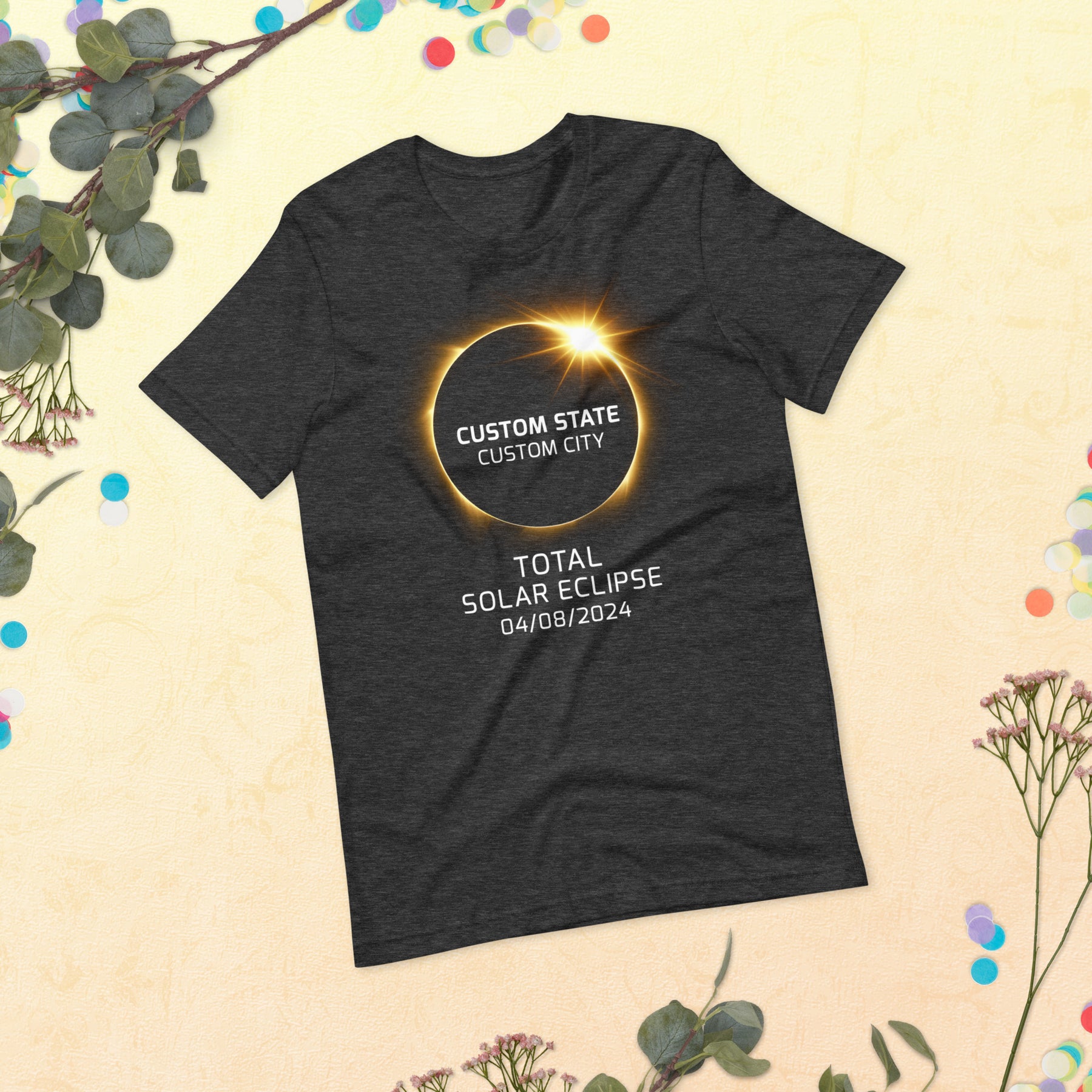 2024 Total Solar Eclipse Custom Shirt - Personalized City and State - USA Totality Event Tee