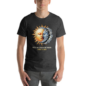 Mystic Boho Sun and Moon Eclipse Shirt - April 8th 2024 Spiritual Astronomy Tee, Lunar Celestial Crescent Moon Face Design