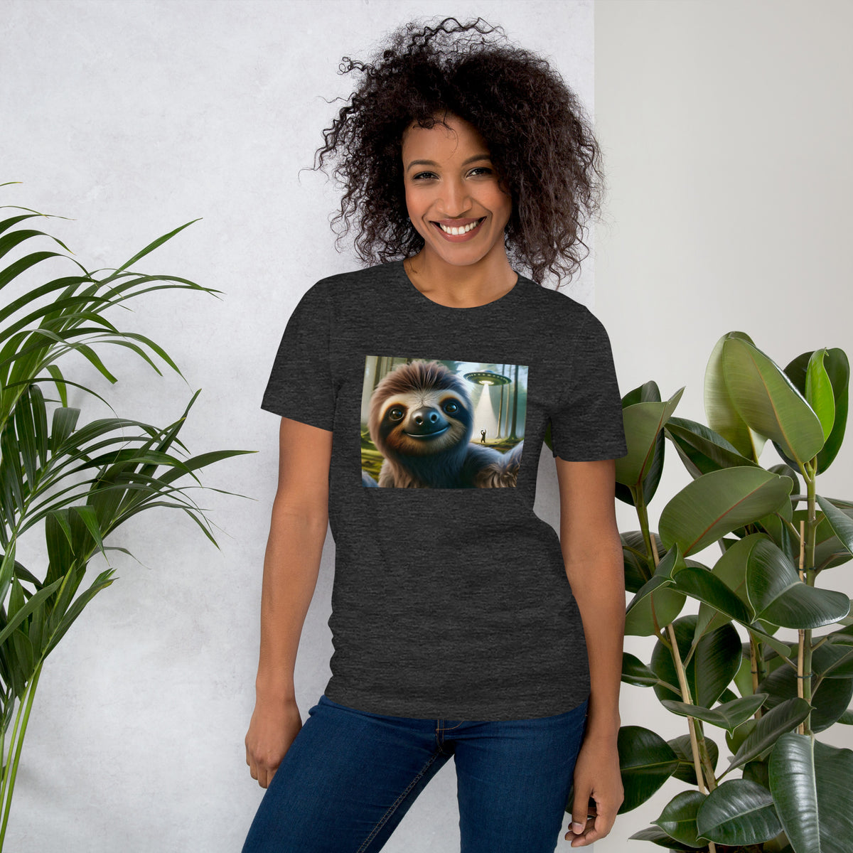 Quirky Sloth UFO Shirt, Perfect for Science Geeks & Outdoor Enthusiasts - Funny Camping Sloth Lover Shirt