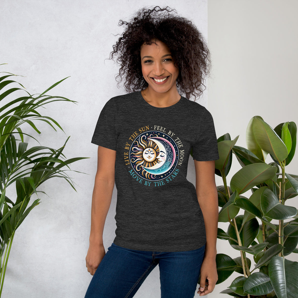 Sun and Moon Shirt - Boho Celestial Tee, Live By The Sun Love By The Moon, Mystical Astrology Apparel, Inspirational Gift for Astrology Lovers