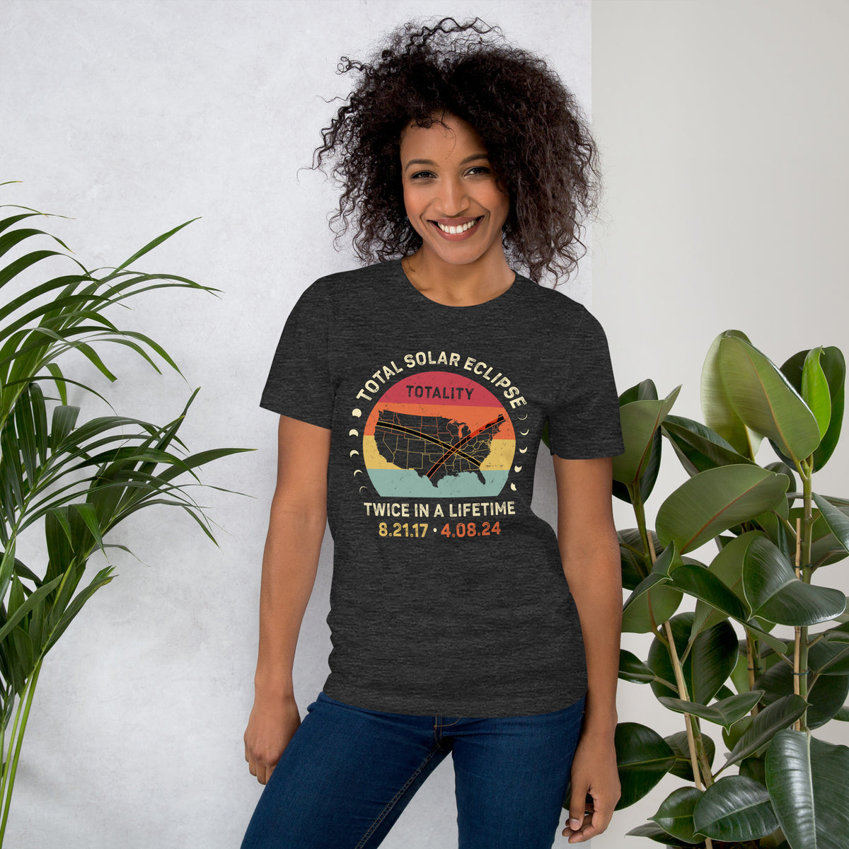 Vintage Total Solar Eclipse Twice In A Lifetime 2017 2024 Shirt, April 8 2024, USA Totality Path Map