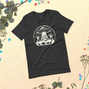Funny Dinosaur UFO Abduction Shirt, Extraterrestrial Alien Tee for Dinosaur Lovers, Flying Saucer & Conspiracy Theory Enthusiasts