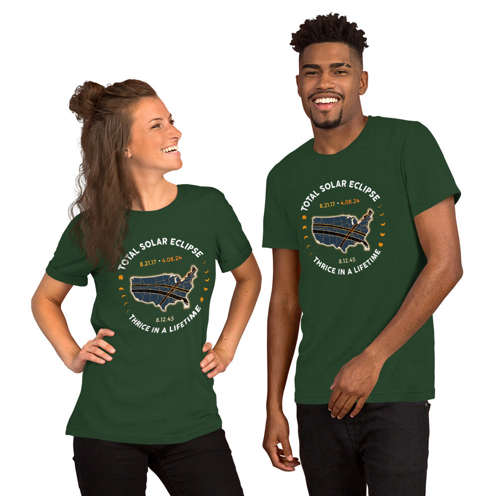 Total Solar Eclipse Thrice In A Lifetime 2017 2024 2045 Totality Shirt, USA North America Eclipse Souvenir