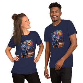 Astronaut & Starry Sky T-Shirt - Van Gogh Inspired Celestial Event Tee