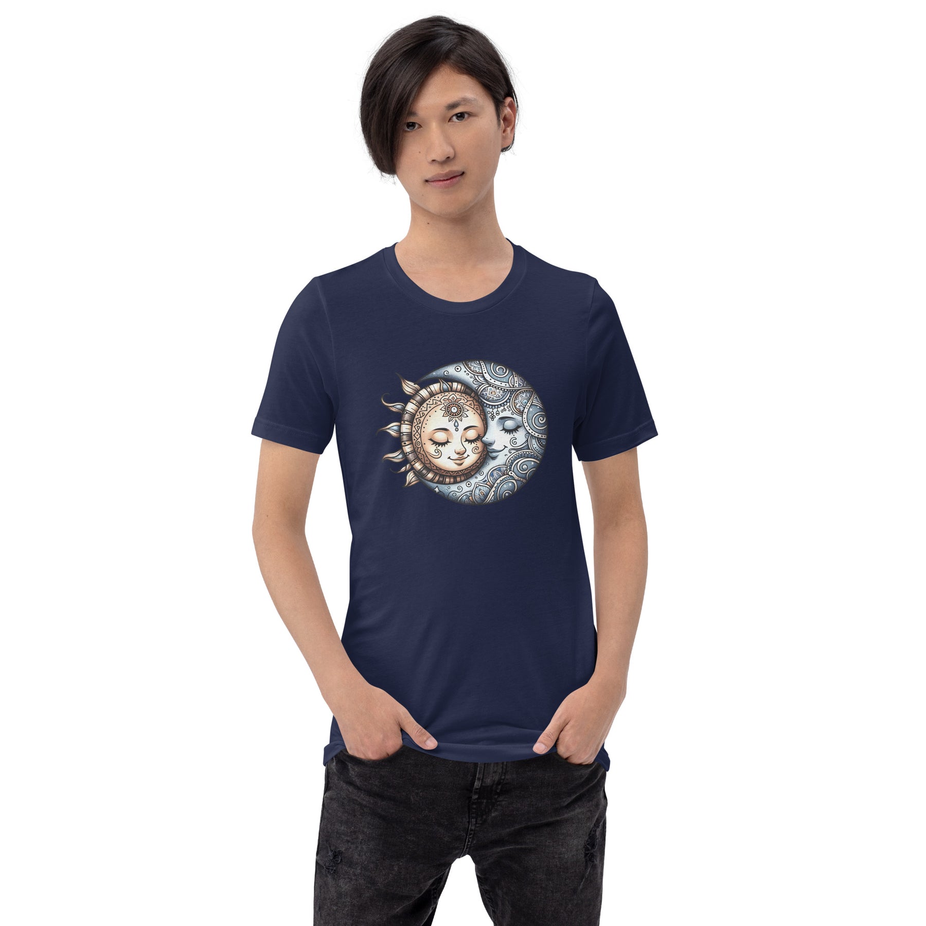 Boho Mystic Moon & Sun Shirt, Celestial Mandala Design - Ideal Astrology Lover's Gift