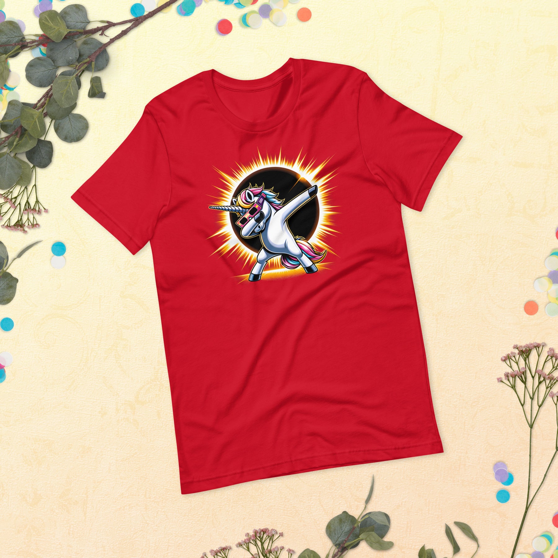 Funny Dabbing Unicorn Shirt, Solar Eclipse 2024 Tee, Astronomy Lover Gift, Memorable April 8 Eclipse Moon Souvenir