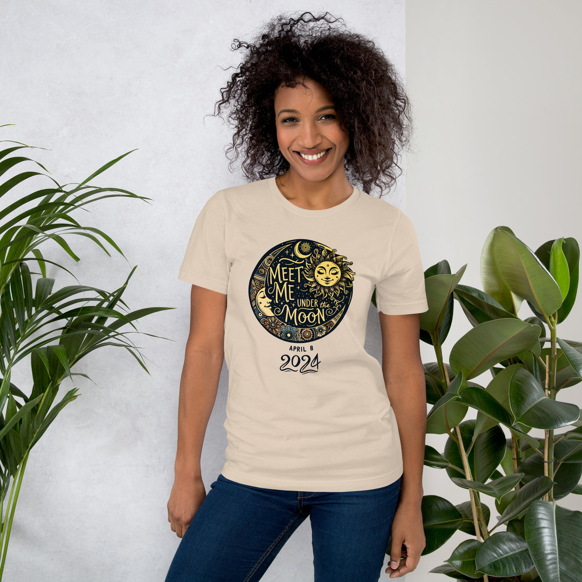 2024 Solar Eclipse Tee: Boho Celestial Event Shirt - Meet Me Under The Moon, Ideal Astrology & Moon Lovers Gift