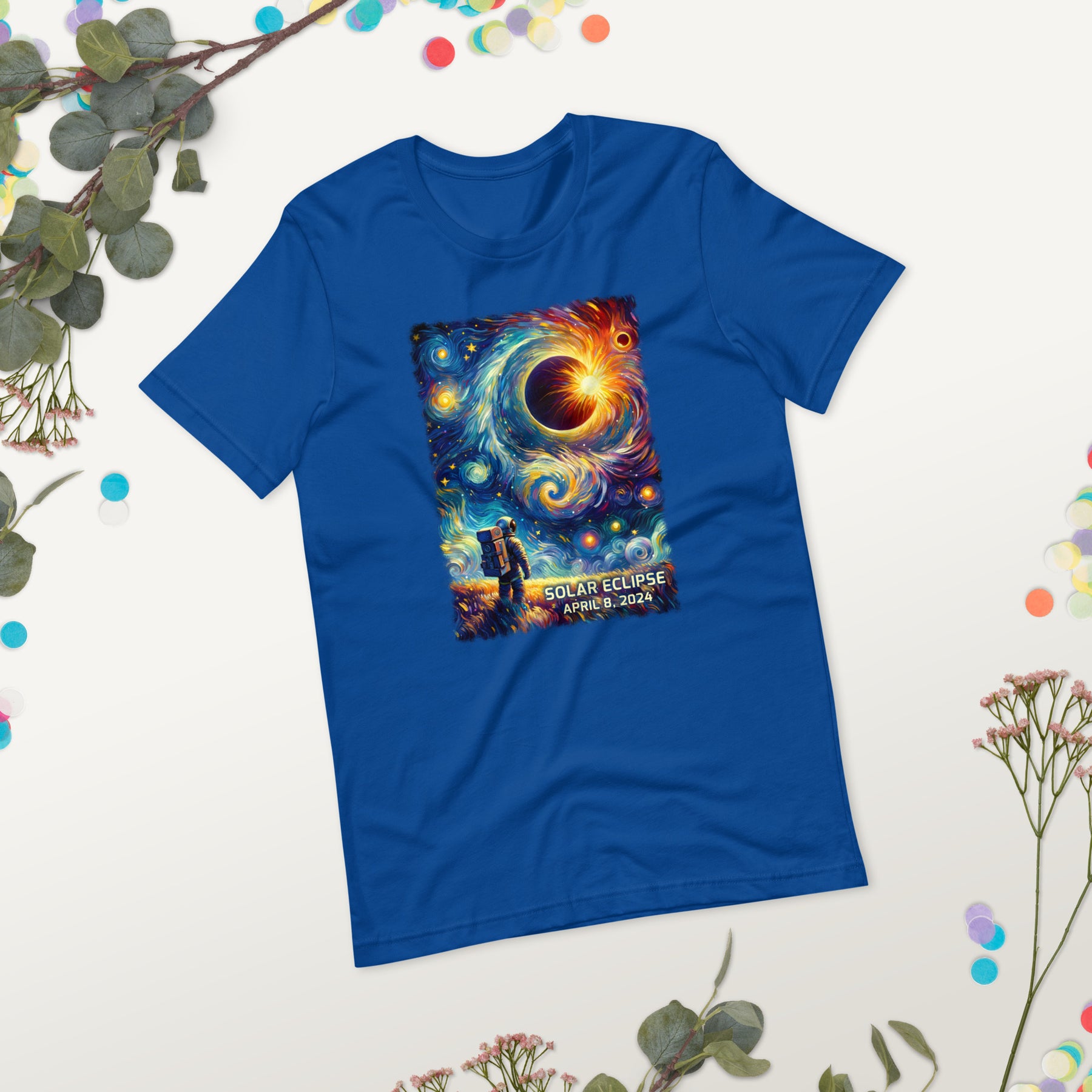 2024 Solar Eclipse Shirt - Van Gogh Style Art - Astronaut Eclipse Viewing Tee - Spring Totality