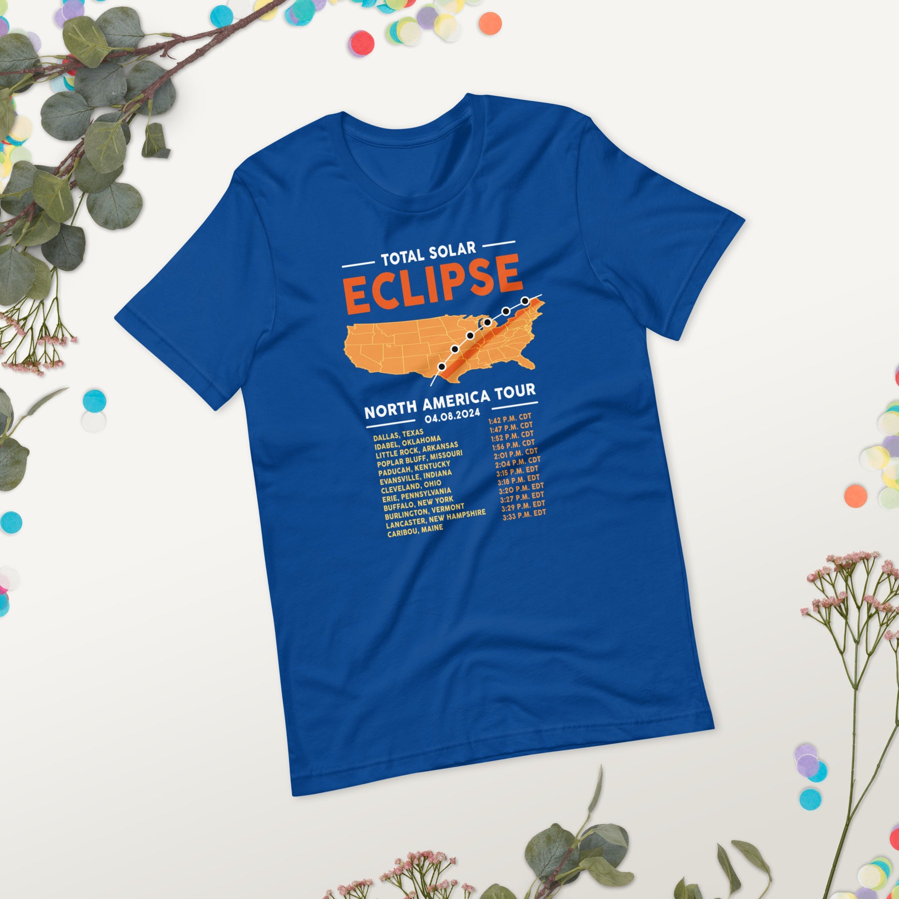 April 8th 2024 Total Solar Eclipse Shirt, USA Path of Totality Tee, Spring Astronomy Souvenir, American Eclipse Phases Gift