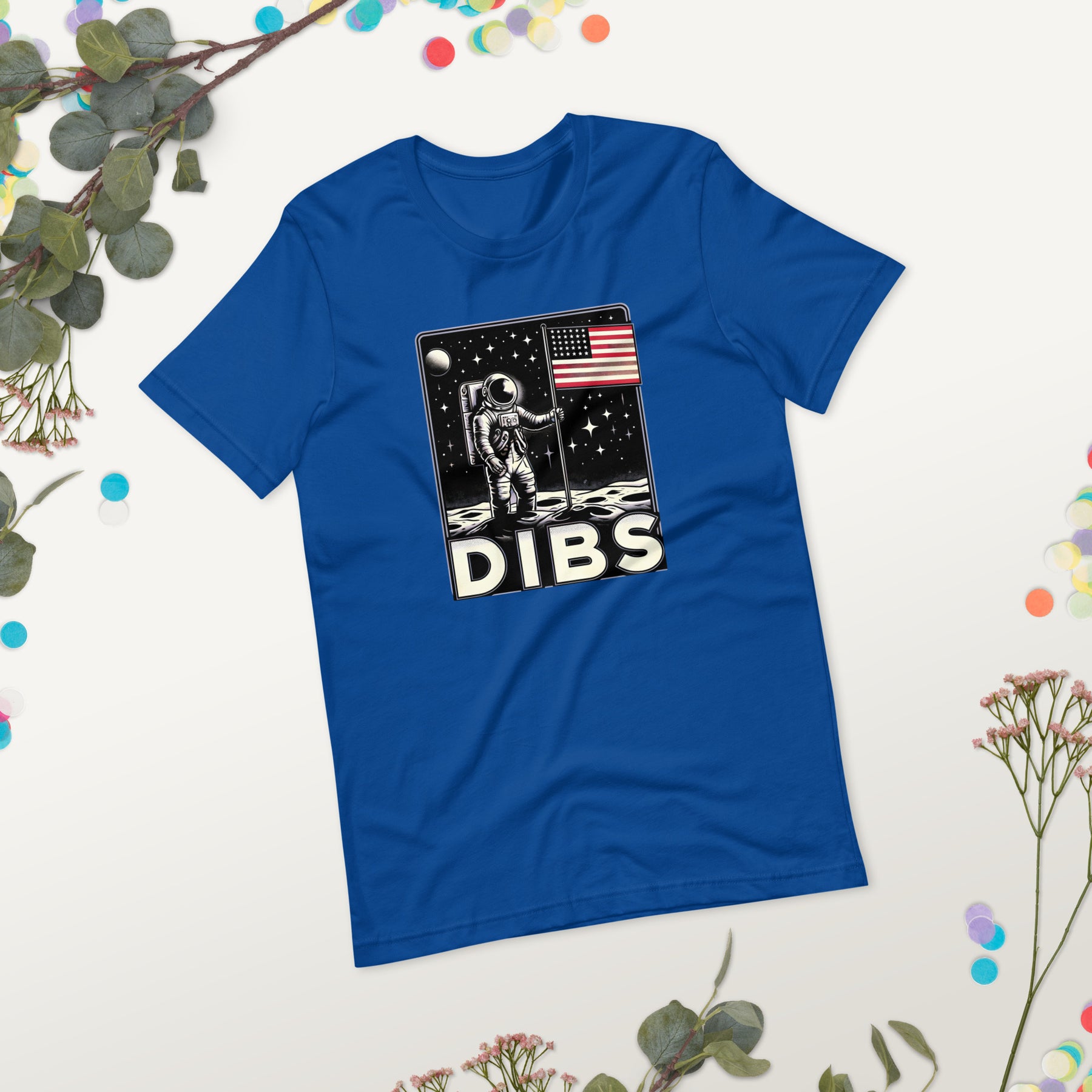 Funny Dibs Astronaut Moon Shirt, Patriotic American Flag Tee,4th of July USA Space, Outer Space Astronomy Gift