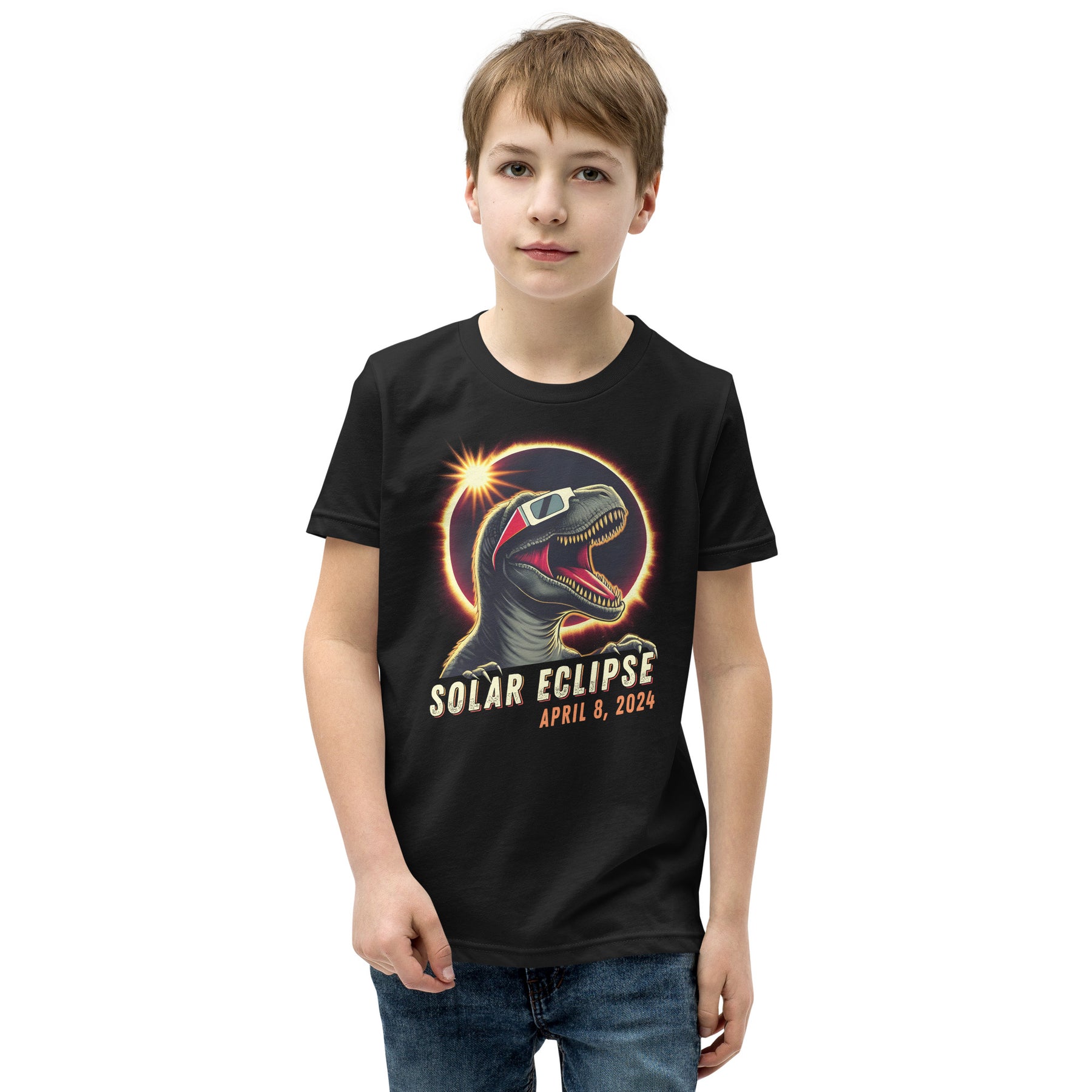 Totality Dinosaur Shirt - Roaring Dinosaur Astronomy Party - Total Solar Eclipse April 8 2024
