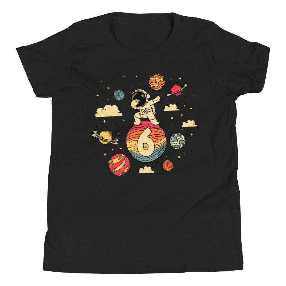 6th Astronaut Birthday Shirt - Sixth Outer Space Themed Retro Vintage Tee