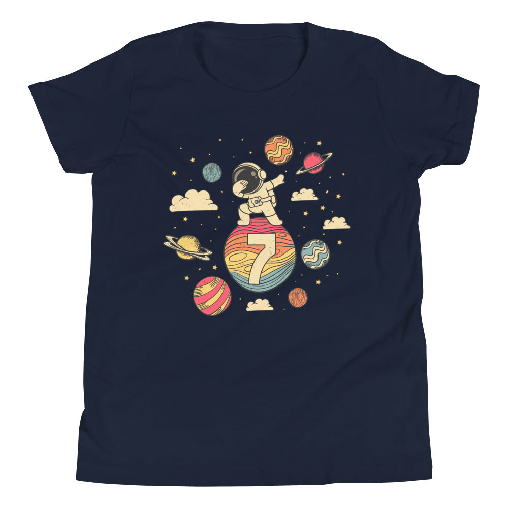 7th Birthday Astronaut Party Shirt - Outer Space Galaxy Celebration