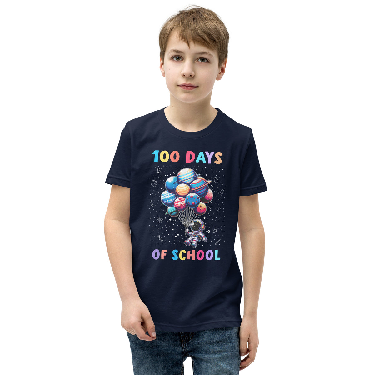 100 Days of School Astronaut Shirt, Celebrate with Happy 100th Day Tee, Student Back to School Gift for Space Lovers